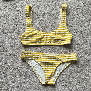 Solid & Striped Bikini Top and Bottom